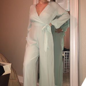 Powder blue jumpsuit. Super comfy and lightweight.